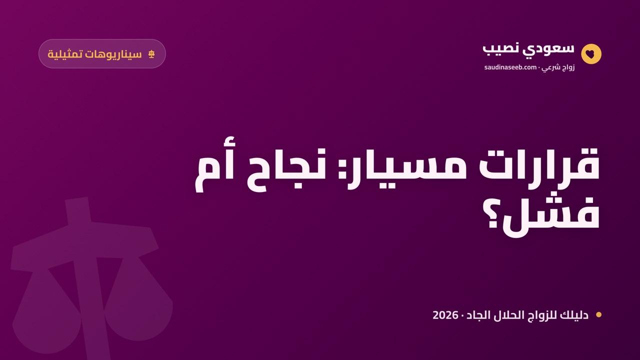 نماذج واقعية لقرارات مسيار ناجحة وفاشلة 2026 (سيناريوهات تمثيلية وتحليل الدروس)